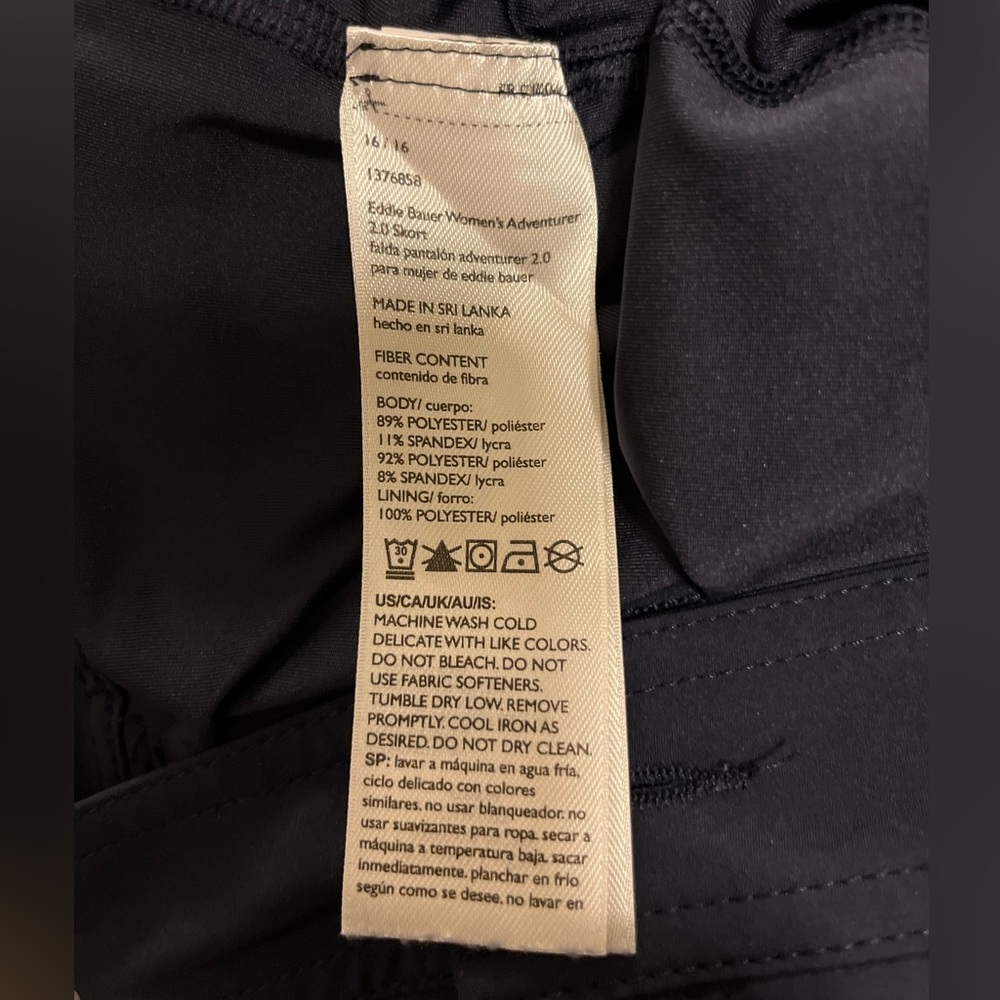 Eddie Bauer Women’s Size 16 Navy Blue Adventurer 2.0 Skort Skirt - Picture 11 of 11